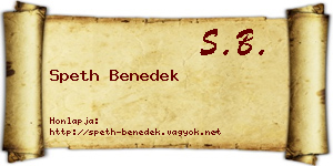 Speth Benedek névjegykártya